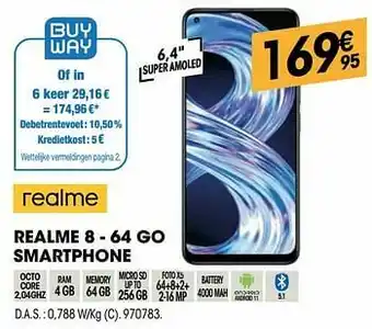 Electro Depot Realme 8 - 64 go smartphone aanbieding