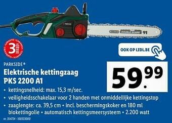 Parkside elektrische kettingzaag pks 2200 a1