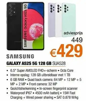 Expert Samsung galaxy a52s 5g 128 gb sua528 aanbieding