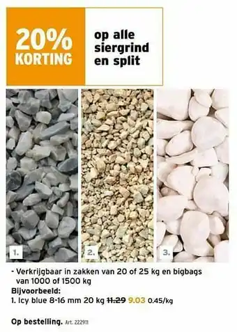 GAMMA Siergrind en split icy blue aanbieding
