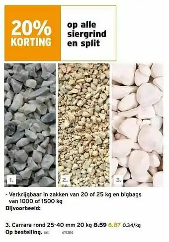 GAMMA Siergrind en split carrara rond aanbieding