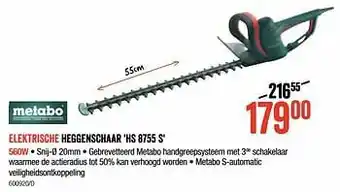 HandyHome Metabo elektrische heggenschaar hs 8755 s aanbieding
