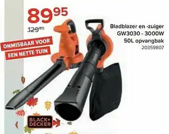 Euroshop Black + decker bladblazer en -zuiger gw3030 - 3000w aanbieding