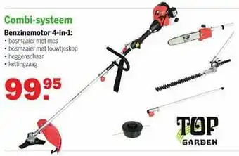 Top garden combi-systeem benzinemotor 4-in-1