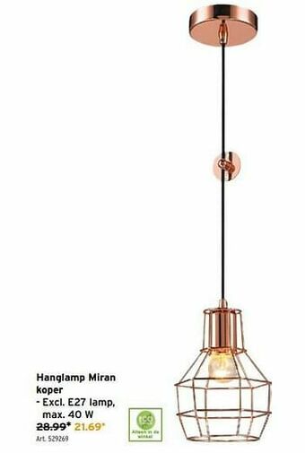 GAMMA Hanglamp miran koper aanbieding