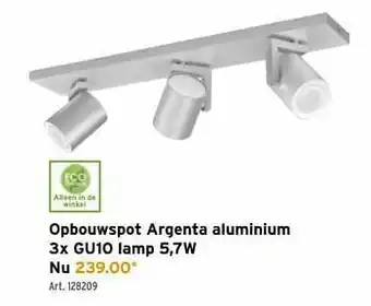 GAMMA Philips opbouwspot argenta aluminium 3x gu10 lamp aanbieding