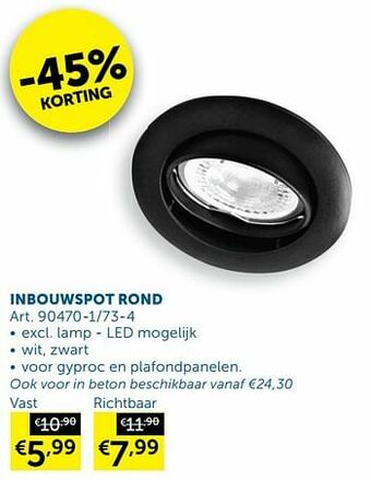 Zelfbouwmarkt Inbouwspot rond aanbieding