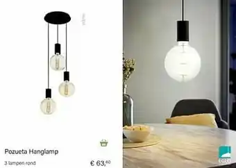 Pozueta hanglamp 3 lampen rond