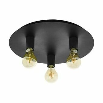 Leen Bakker EGLO wand-/plafondlamp 3-lichts Passano - zwart - Leen Bakker aanbieding