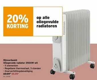 GAMMA Oliegevulde radiator 2500w wit aanbieding