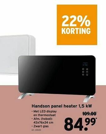 GAMMA Handson panel heater 1,5 kw aanbieding