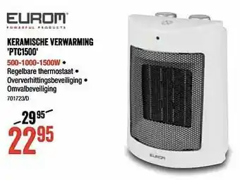 HandyHome Eurom keramische verwarming ptc1500 aanbieding