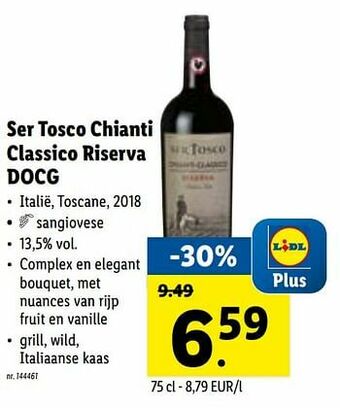 Lidl Ser tosco chianti classico riserva docg aanbieding