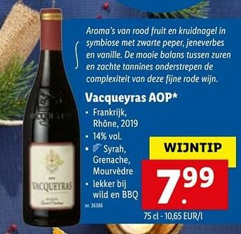 Lidl Vacqueyras aop aanbieding