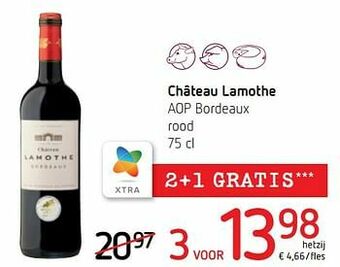 Spar Colruyt Château lamothe aop bordeaux rood aanbieding