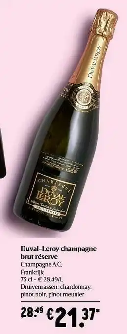 Delhaize Duval-leroy champagne brut réserve champagne a.c. frankrijk aanbieding