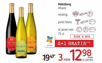 Spar Colruyt Habsburg alsace riesling pinot blanc of pinot noir aanbieding