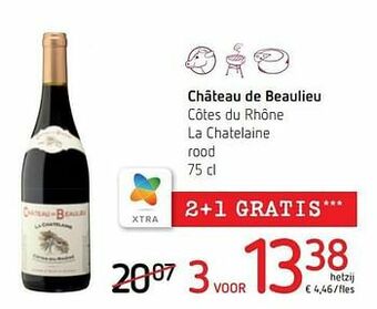 Spar Colruyt Château de beaulieu côtes du rhône la chatelaine rood aanbieding