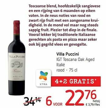 Spar Colruyt Villa puccini igt toscana oak aged italië rood aanbieding