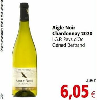 Aigle noir chardonnay 2020 i.g.p. pays d’oc gérard bertrand