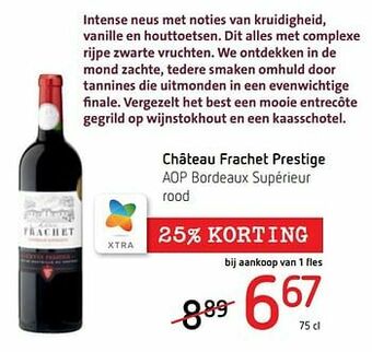 Château frachet prestige aop bordeaux supérieur rood