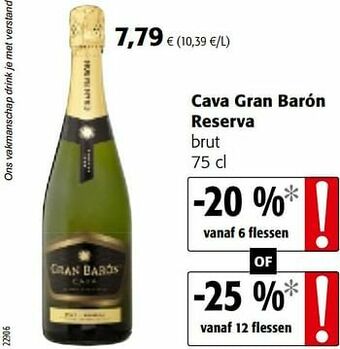 Colruyt Cava gran barón reserva brut aanbieding
