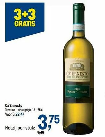 Makro Ca`ernesto trentino - pinot grigio aanbieding