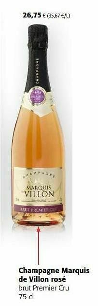 Colruyt Champagne marquis de villon rosé brut premier cru aanbieding