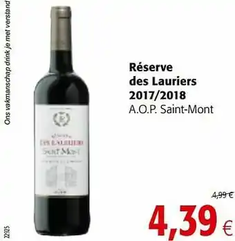 Colruyt Réserve des lauriers 2017-2018 a.o.p. saint-mont aanbieding