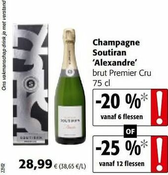 Colruyt Champagne soutiran alexandre brut premier cru aanbieding