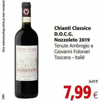 Colruyt Chianti classico d.o.c.g. nozzoleto 2019 tenute ambrogio e giovanni folonari toscana - italië aanbieding