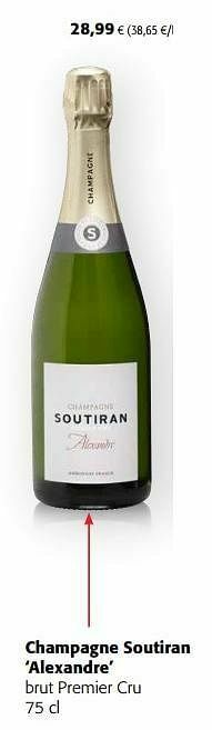 Champagne soutiran alexandre brut premier cru
