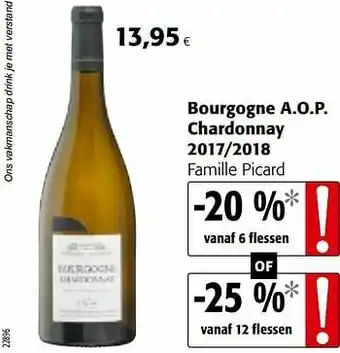Colruyt Bourgogne a.o.p. chardonnay 2017-2018 famille picard aanbieding