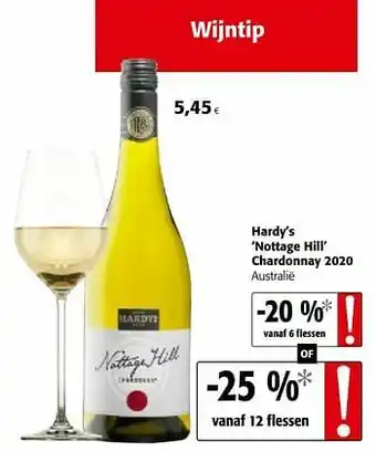 Colruyt Hardy’s nottage hill chardonnay 2020 australië aanbieding
