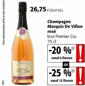 Colruyt Champagne marquis de villon rosé brut premier cru aanbieding