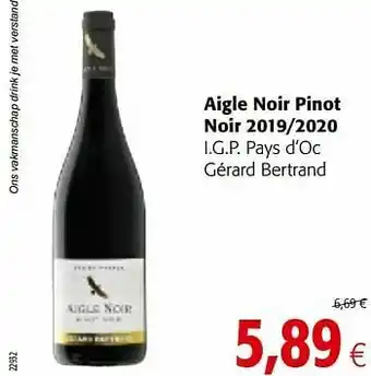 Colruyt Aigle noir pinot noir 2019-2020 i.g.p. pays d’oc gérard bertrand aanbieding