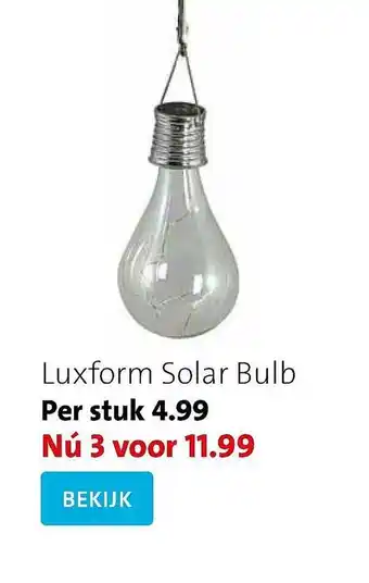 Intratuin Luxform Solar Bulb aanbieding