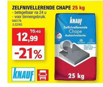 Hubo Zelfnivellerende Chape 25 Kg aanbieding