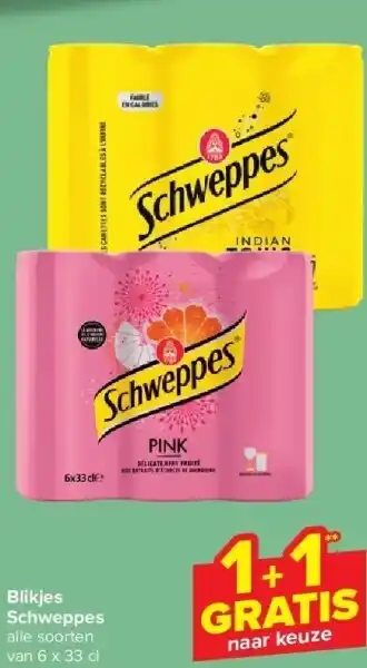 Carrefour Blikjes Schweppes aanbieding