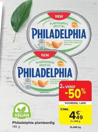 Carrefour Philadelphia plantaardig aanbieding