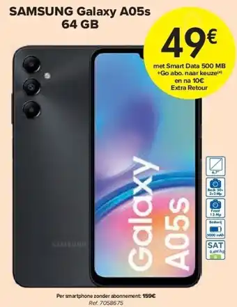 Carrefour SAMSUNG Galaxy A05s 64 GB aanbieding