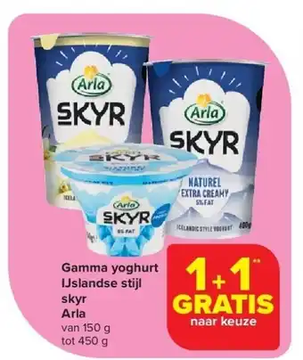 Carrefour Gamma yoghurt IJslandse stijl skyr Arla aanbieding