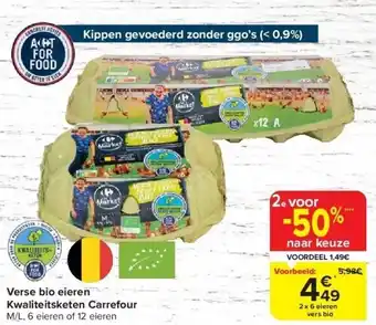 Carrefour Verse bio eieren Kwaliteitsketen Carrefour aanbieding
