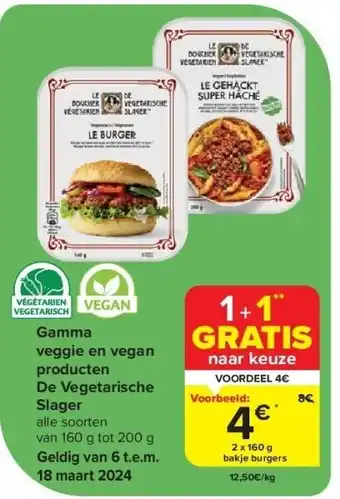 Carrefour Gamma veggie en vegan producten De Vegetarische Slager aanbieding