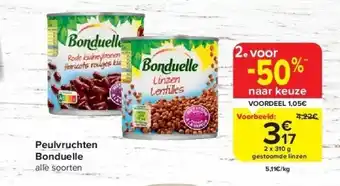 Carrefour Peulvruchten Bonduelle aanbieding