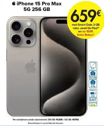 Carrefour iPhone 15 Pro Max 5G 256 GB aanbieding