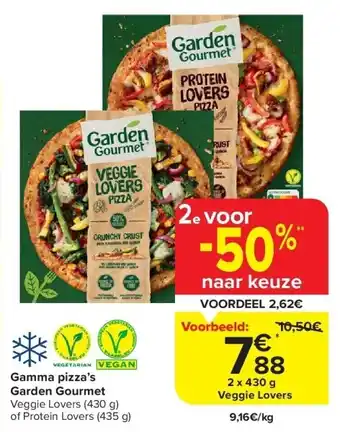 Carrefour Gamma pizza’s Garden Gourmet aanbieding