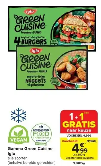 Carrefour Gamma Green Cuisine Iglo aanbieding