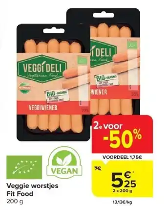 Carrefour Veggie worstjes Fit Food aanbieding