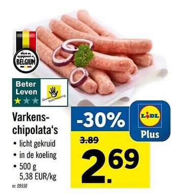 Lidl Varkenschipolata`s aanbieding